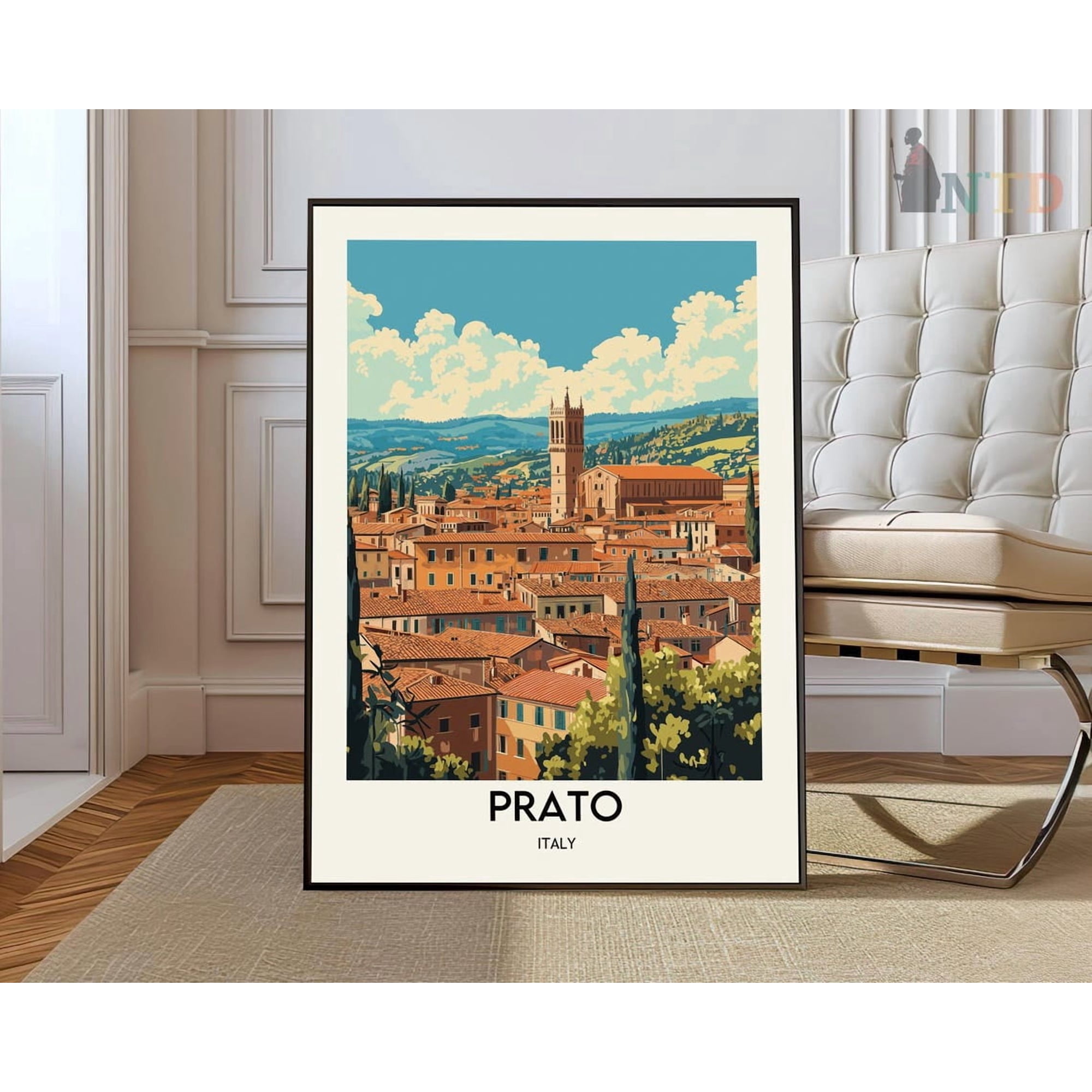 Prato Tuscany Poster, Italian City Travel Wall Art