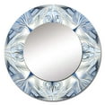 thumbnail image 3 of Designart "Fractal Flowers in Turquoise and White I" Modern Geometric Rund Mirror For Wall Decor - Large Turquoise Round Print Mirror - Round Contemporary Mirror 23" x 23" Inch, 3 of 6