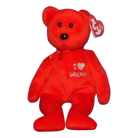 Ty Beanie Baby: I Love Wisconsin the Bear | Stuffed Animal | MWMT s price history on PriceWatchPro