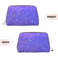 thumbnail image 3 of Easygdp Purple Glitter Leather Makeup Bag Zipper Pouch Travel Cosmetic Organizer for Women and Girls, Make up Bag with Zipper, 3 of 8