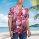 thumbnail image 3 of Balery Pink Glitter Heart Candy Camisas hawaianas de manga corta para hombre, camisas playeras de corte holgado, camisas de vacaciones con botones,3X-Large, 3 of 7