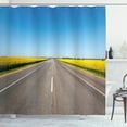 thumbnail image 1 of Ambesonne Yellow and Blue Shower Curtain, Sunflowers Road, 69"Wx84"L, Grey Sky Blue, 1 of 3