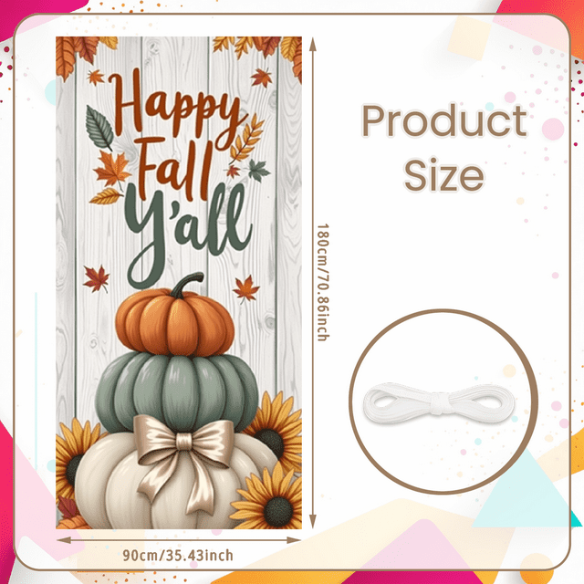 Decorative Design Fall Banner Pumpkin Theme Autumn Decor for Seasonal Decoration Indoor Fall Celebration Event