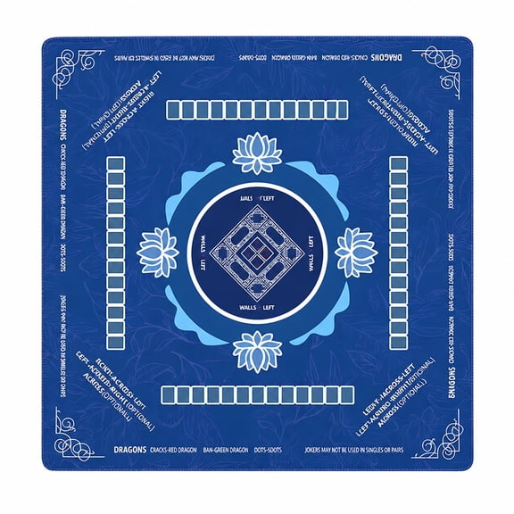 31.5" x 31.5" Square Rubber Mahjong Mat, Non-Slip Table Cover Accessory for Family Board Games