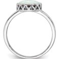 thumbnail image 2 of Sterling Silver Rhodium-Plated Round White Created Opal Inlay Ring (Size 6) Made In China qr7333-6, 2 of 5