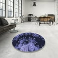 thumbnail image 4 of Ahgly Company Machine Washable Indoor Square Transitional Night Blue Area Rugs, 4' Square, 4 of 7