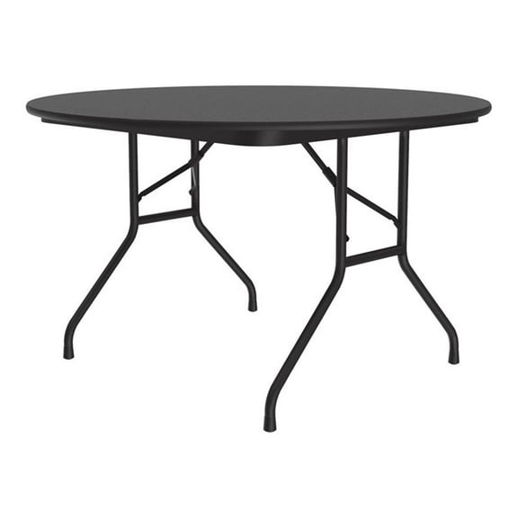 Correll CF Series 29x48" Traditional Wood Folding Table in Black Granite