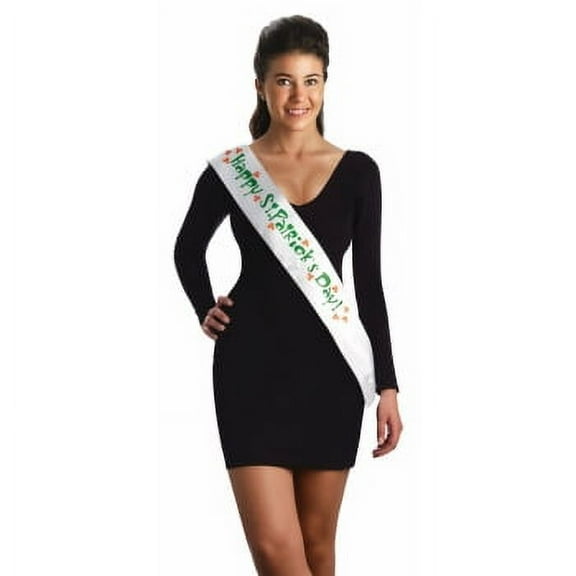 HAPPY ST.PAT'S SASH-WHITE