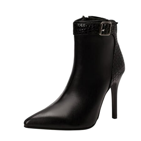 

Larisalt Snow Boots For Women Women s Casual Fashion Lace Up Low Wedge Heel Booties Black