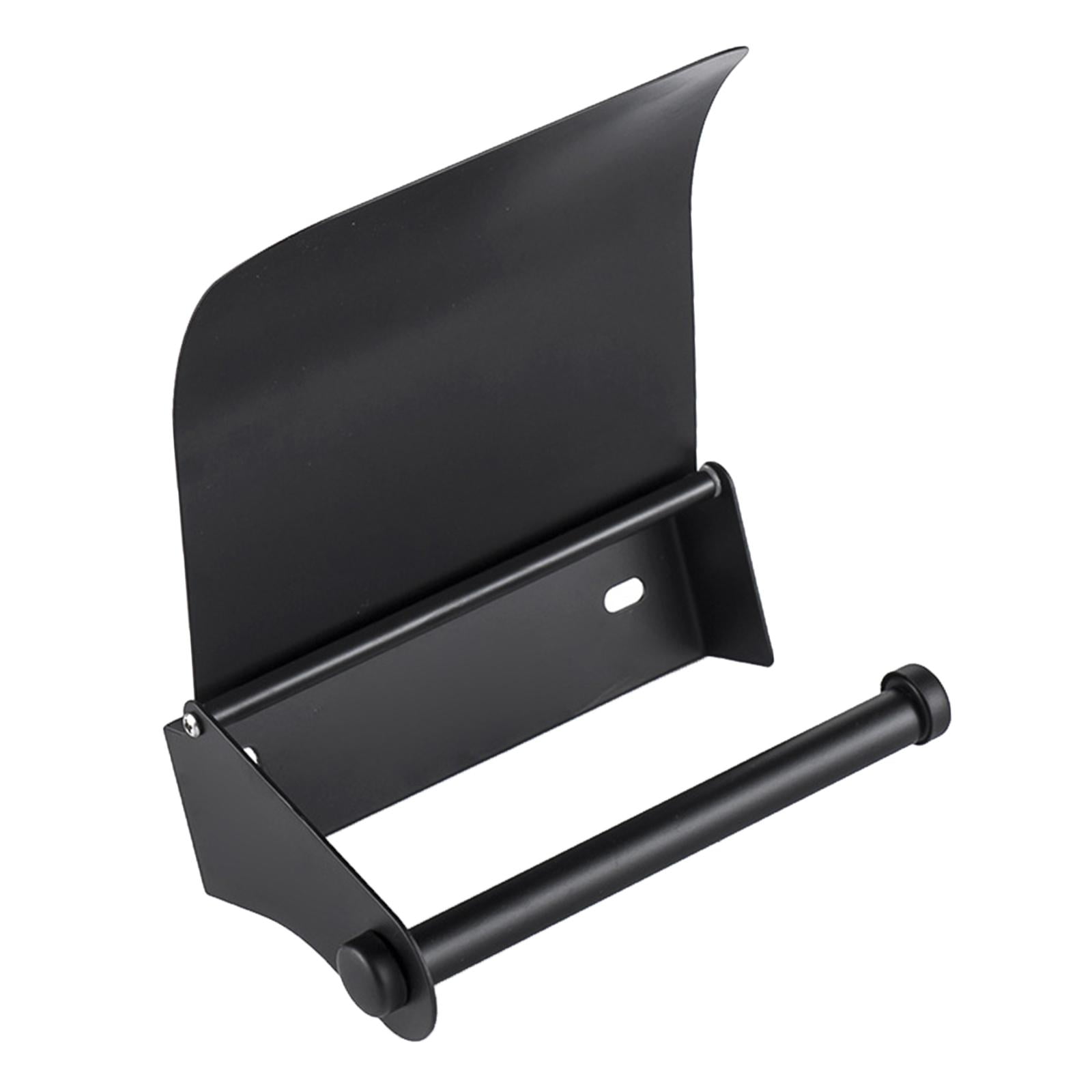 Gpoty Wall-mounted Toilet Paper Holder with Shelf,Black Toilet