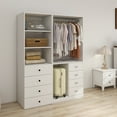 thumbnail image 2 of Idealcabin Walk-in Closet Organizer, Wood Storage System with Drawers, Modern White Closet System, 2 of 7