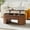 Walnut- Arc, variant on Wirrytor Lift Top Coffee Table with Storage for Living Room, Oval Coffee Table with Hidden Compartment and Open Shelf, Modern Center Table with Wave Edge Design and Hydraulic Lift