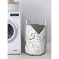thumbnail image 3 of Abstract Laundry Bag, Repeating Nautical Mollusk Snail Marine Symbols Illustration Print, Basket with Handles Drawstring Closure for Laundromats, 13" x 19", White Pale Almond Green, by Ambesonne, 3 of 4