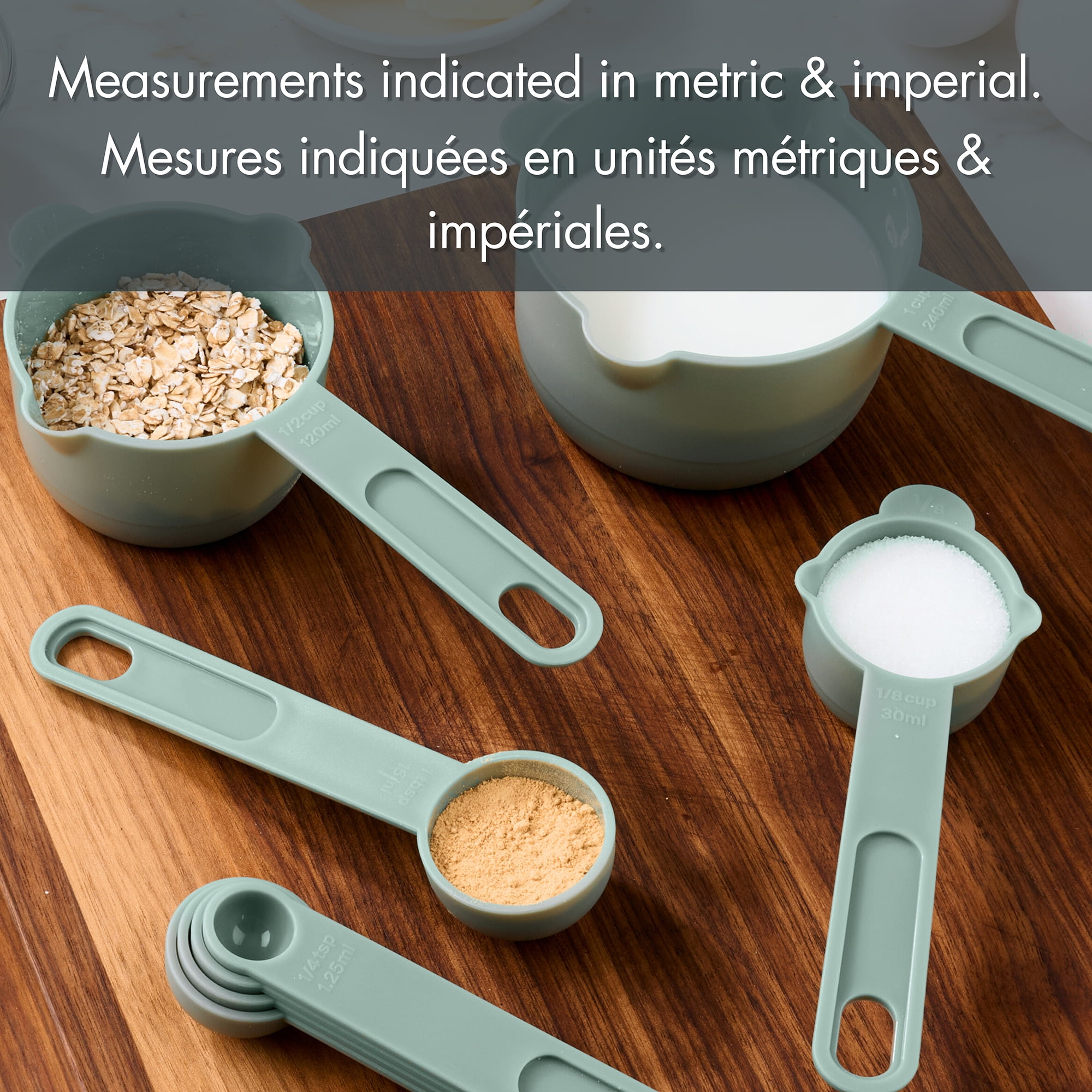 Way-to-Celebrate 10PC Measuring Cups and Spoon Set - Green