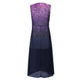 thumbnail image 5 of Bigersell Wedding Guest Dresses for Women Summer V-Neck Sleeveless Formal Midi Dress Pleated A-Line Flowy Dresses Asymmetrical Dress Style B-2 Evening Cocktail Party Dresses , Purple_C, 5 of 5