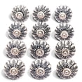 thumbnail image 1 of Luxe Designs | Set of 12 Decorative Black and White Floral Ceramic Knobs - Drawer Pulls for Office Drawers, Room Cupboard, Kitchen and Bathroom Cabinets, 1 of 8