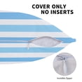 thumbnail image 5 of Multi-Size Linen Sofa Pillow Cover Invisible Zipper Open And Close Strong Use For Sofa Chair Garden Sofa Car Light Blue Stripe_2 20"X20", 5 of 8