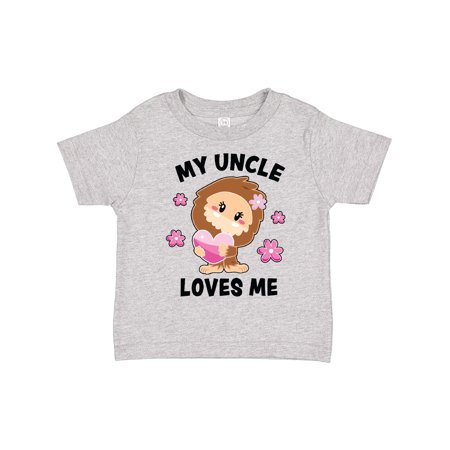 

Inktastic My Uncle Loves Me with Bigfoot Gift Toddler Toddler Girl T-Shirt