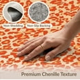thumbnail image 6 of ODIKA 2'x3' Burnt Orange Cheetah Spotted Print Washable Doormat Wild Jungle Blossom Motif Scattered Petals Animal Layout for Entryway, Kitchen, Laundry Room, Non-Slip, Low Pile, 6 of 7
