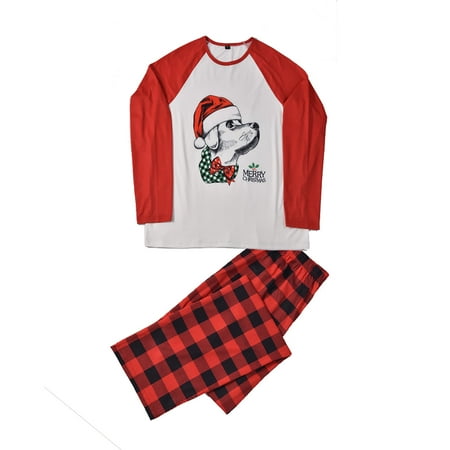 

LYXSSBYX Christmas Pajams Family Matching Christmas Men Dad Printed Blouse Long Sleeve Tops+Pants Xmas Family Matching Pajamas Set