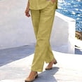 thumbnail image 5 of Women's Summer Linen Set Casual V Neck Top Plus Pants Set Two Piece Set, 5 of 6