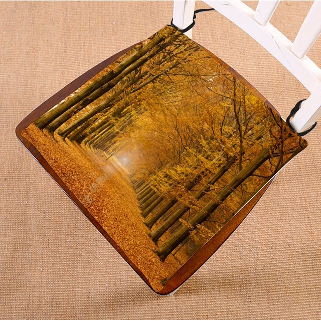 ABPHQTO Beautiful Autumn Lane In The Forest Cojín para silla Cojín para asiento Cojín para silla Cojín para suelo 50x50 cm