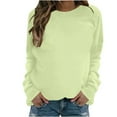 thumbnail image 2 of Jsaierl Womens Sweatshirts Funny Solid Color Sweatshirts Crewneck Dressy Casual Sweater Tops Comfort Long Sleeve Blouses Fall Saving, 2 of 4