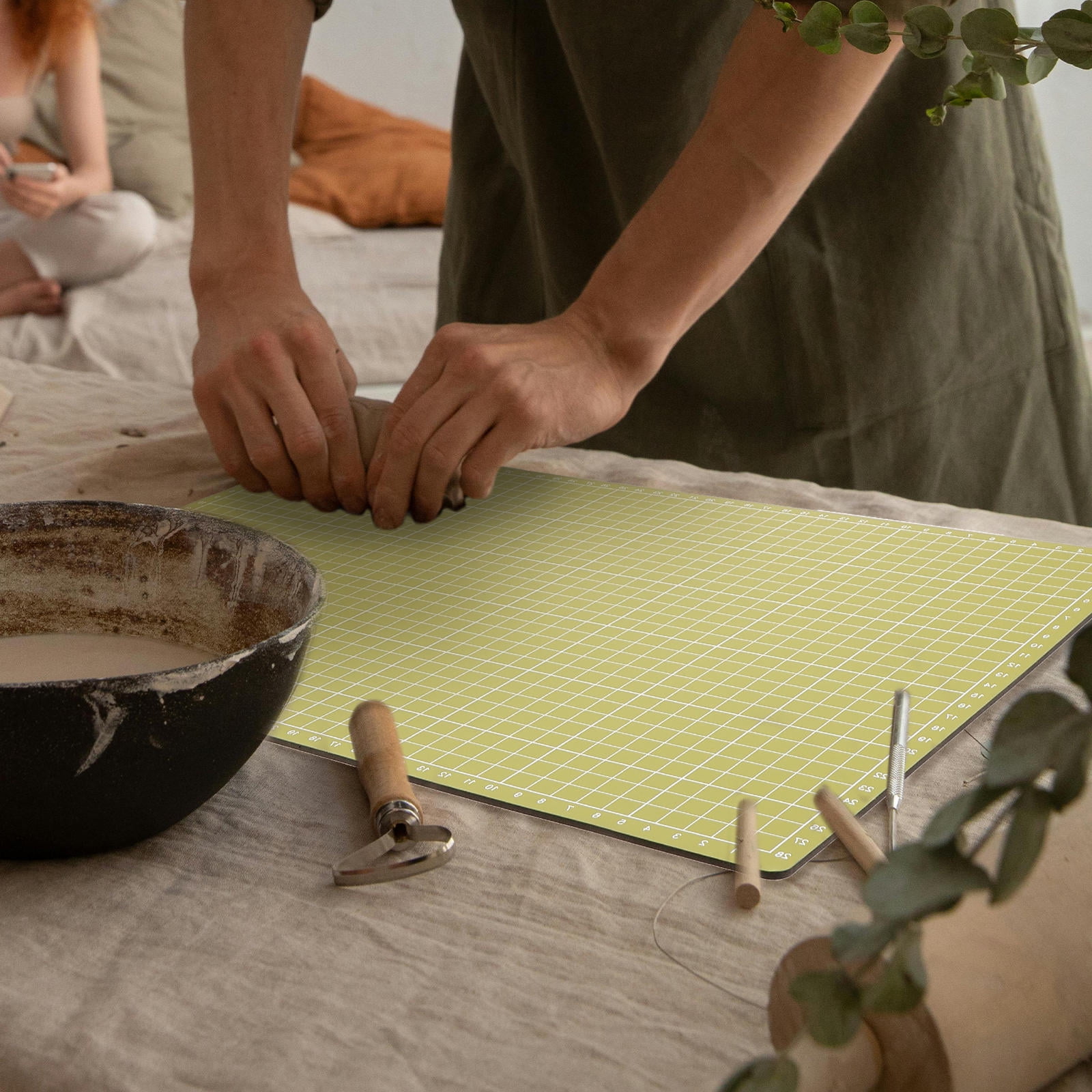 PENIKOKO Green Plastic Cutting Mat for Sewing, Crafting, Table Use, Engraving and Projects