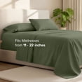 thumbnail image 3 of Bare Home 22" Extra Deep Pocket Sheet Set - Premium 1800 Collection - Ultra-Soft - Twin XL, Cypress, 3 of 9