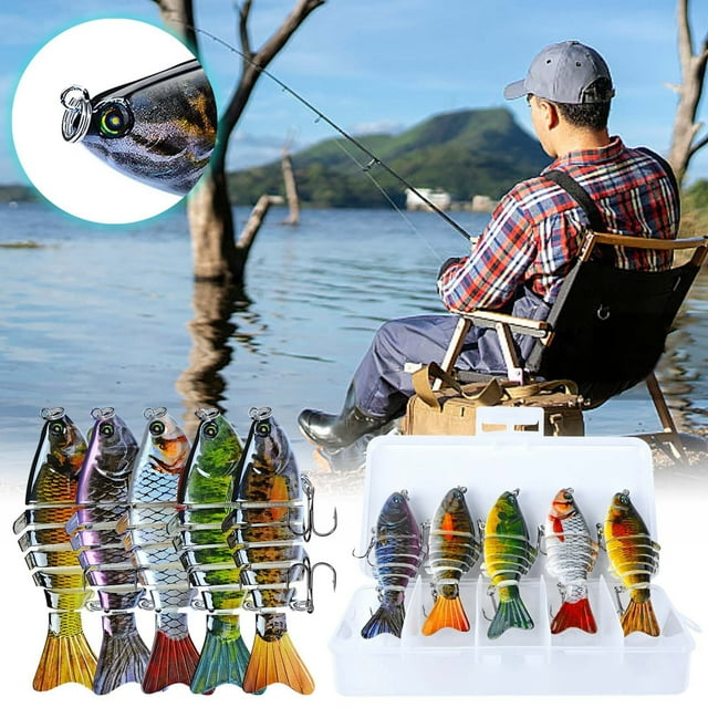 5 Pcs Crayon Swimbait Réaliste pour Pêche à la Truite avec Design d'Hameçon pour des Attractifs Améliorés 5 Pcs