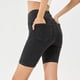 thumbnail image 3 of MKLEKYY Pantalones Cortos De Mezclilla Para Mujer, De Moda, De Cintura Alta, Elásticos, Deportivos, Con Bolsillo, Para Fitness, Pantalones Cortos De Ciclismo De Cinco Puntos, De Mezclilla, 3 of 4