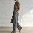 thumbnail image 5 of Tqcoqu Rompers for Womens,Summer Short Sleeve Half Zip Lapel Collar Tunic One Piece Jumpsuit with Pockets,Dark Gray Women's S-XXXL, 5 of 7