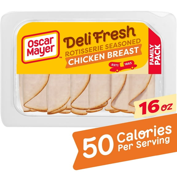Oscar Mayer Deli Fresh Rotisserie Seasoned Sliced Chicken Breast Deli Lunch Meat, 16 Oz Package