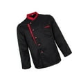 thumbnail image 2 of VONKY Long Sleeves Chef Jacket Coat Hotel Waiters Kitchen Uniform Tops Black 3XL, 2 of 8