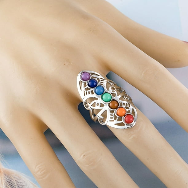 Qarigey Anillo vintage ajustable para mujer Anillos ajustables unicos y de moda para mujer Anillo para mujer Anillo de dedo Anillo de piedra Ropa zapatos y accesorios Miscelanea Walmart en linea