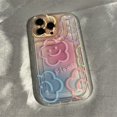 thumbnail image 1 of Smile Flower Clear TPU Case for iPhone 13 Pro 14 iPhone 11 Pro Max 12 XS XR X 7 8 Plus 6s 6 Plus Grip Holder Phone Cover xuanjing unisex, 1 of 2