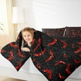 thumbnail image 4 of jejeloiu Spooky Halloween Bat Queen Comforter Set,Trick Or Treat Bedding Sets,Red Black Bedding Comforter Set For Children,Microfiber Bedroom Decor Reversible,3-Piece, 4 of 8