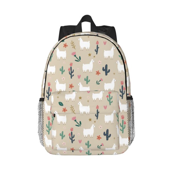 Disketp Cute Alpaca Mochila Escolar de 15 Pulgadas, Mochila Ligera para Estudiantes, Viajes y Trabajo, Cómoda y Resistente para el Uso Diario