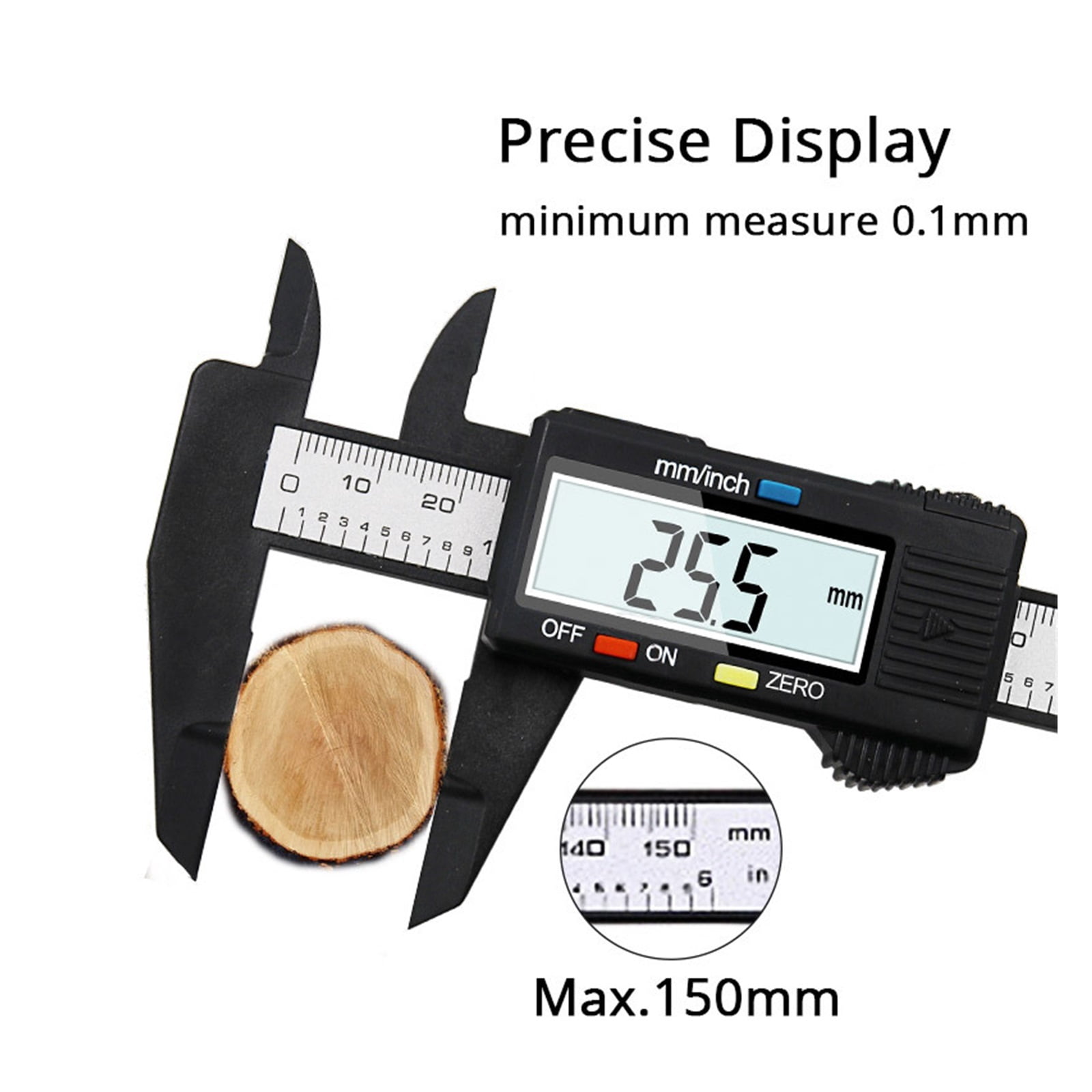 6 Inch 150mm Digital Vernier Caliper Plastic Carbon Fiber Micrometer Measuring Tool Depth Ruler Messschieber Paquimetro ,Precision Measuring