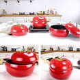 thumbnail image 4 of Tomato Shape Soup Pot, Aluminum Stockpot, Creative Food Non-Stick Frying Pan Milk Egg Noodles Cooking Pot Sauce Pot Saucepan Pan for Induction Cooker Gas Cooker（Red, Soup Pot）, 4 of 7