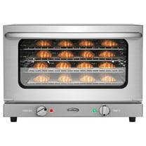 23 in. Countertop Convection Oven for Half-Size Pans with 4 Racks 1600W of Power in Stainless-Steel (KM-CTCO-15)