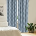 thumbnail image 2 of Ambesonne Stars Curtains, Moroccan Folklore Motifs, Pair of 28"x63", Dark Blue Beige and Aqua, 2 of 5