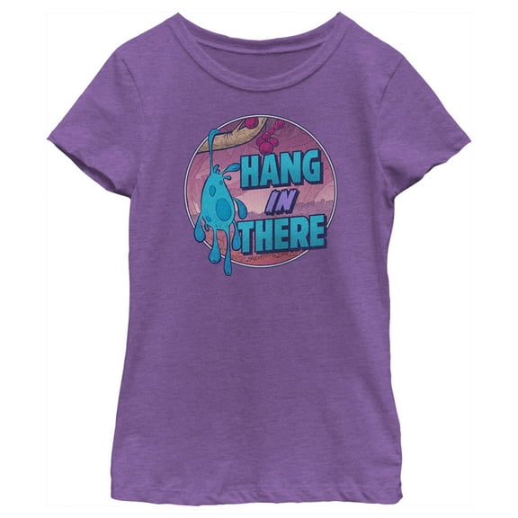 Girl's Strange World Splat Hang in There Graphic Tee Purple Berry Small