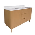 thumbnail image 2 of Utopia 60" Double Bathroom Vanity with Blonde Cabinet and Engineered White Top, 2 of 6