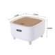 thumbnail image 3 of Cubo de basura con tapa, cubo de basura con prensa para sala de estar, baño, cocina, cubo de basura con patas altas, cubo de basura de imitación de madera, 3 of 5