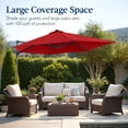 thumbnail image 6 of Best Choice Products 10ft 360 Rotating Cantilever Offset Hanging Market Patio Umbrella w/ Solar Lights - Red, 6 of 9