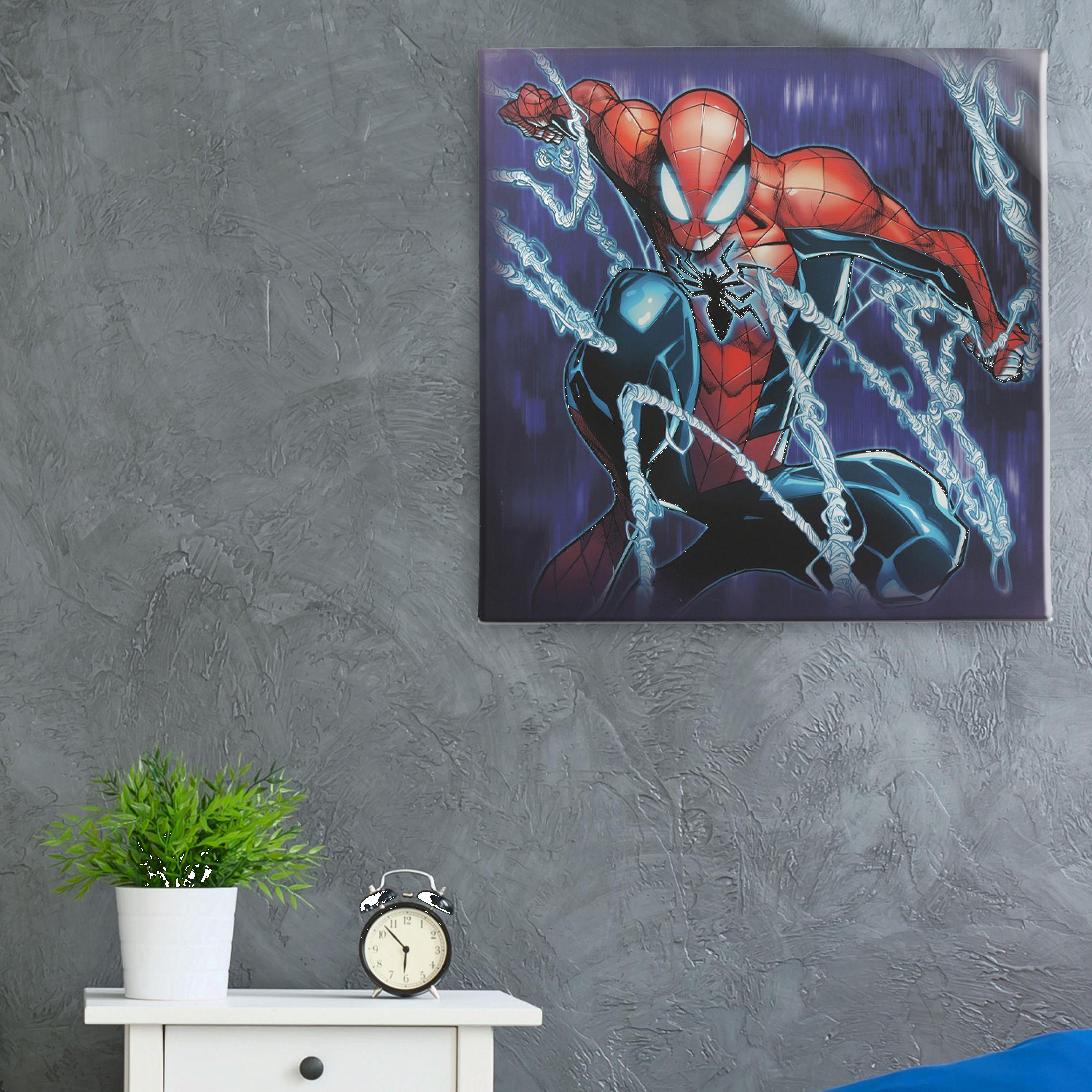 Marvel Spider-Man - Web Slinging Spider-Man Gallery Wrapped Canvas Wall Decor 23x23