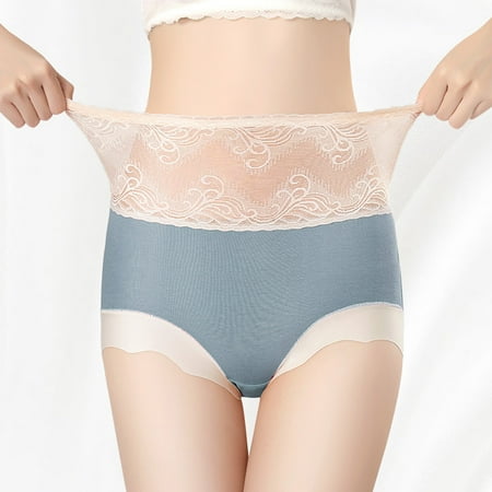 

Cathalem Padded Underwear for Women Women High Waist Belly Lace Seamless Lift Women Underwear Cotton Breathable Underpants D X-Large