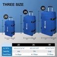 thumbnail image 5 of 3 Piece Softside Luggage Set, Heavy-Duty Water-Resistant Softshell Suitcase with Wheels, 20"/26"/30" Lightweight Rolling Luggage Bag, Blue,TA510, 5 of 8