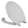 thumbnail image 2 of asiento para baño antibacterial y bisagras ajustables redondo blanco plástico, 2 of 5